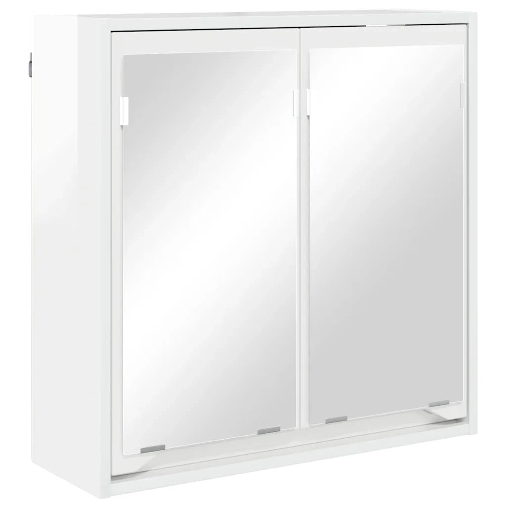 Mobiletto per specchio da bagno Bianco Lucido 60 x 20 x 60 cm 888781