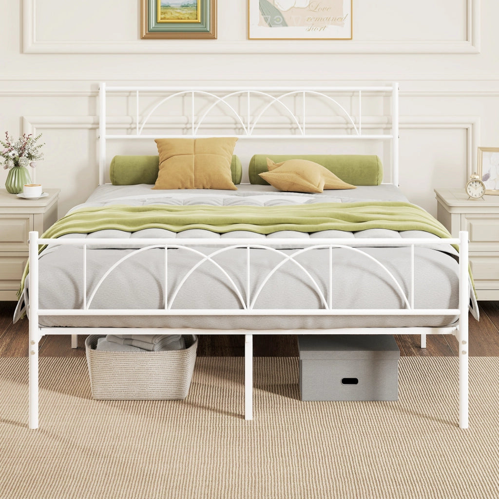 Letto Matrimoniale con Contenitore e Testiera in Acciaio ¨C Zephmum ¨C 140x190 cm