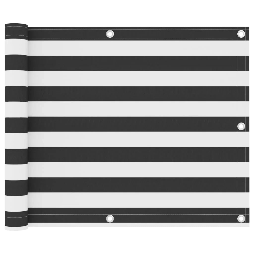 Paravento per balcone frangivista 75 x 300 cm tessuto Oxford antracite e bianco 02_0009985