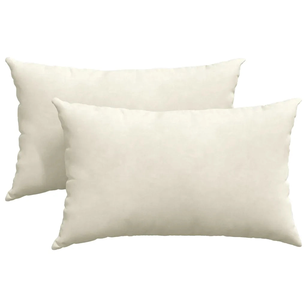Cuscini da Divano 2 pz | Cuscini per sedie Crema 50 x 30 cm Tessuto in Cords