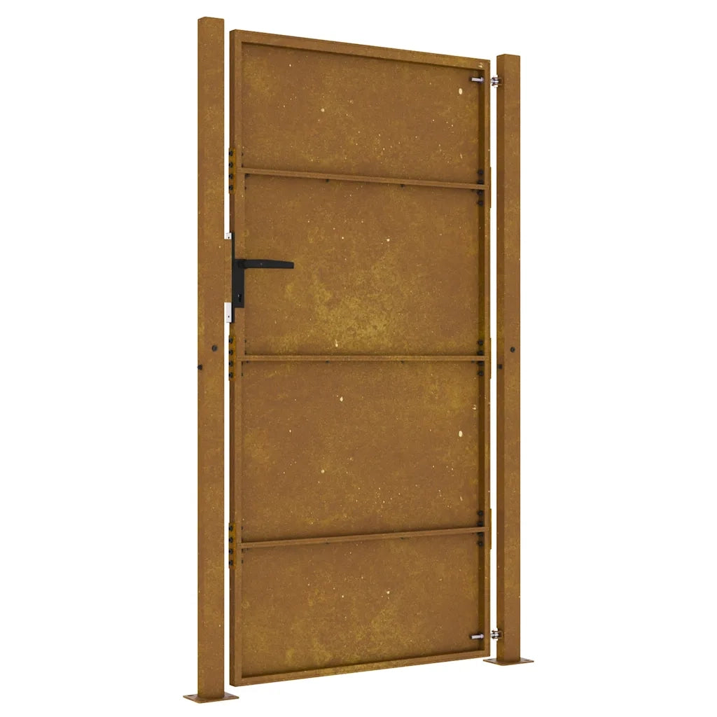 Cancello da giardino 100x175 cm in acciaio Corten 153266