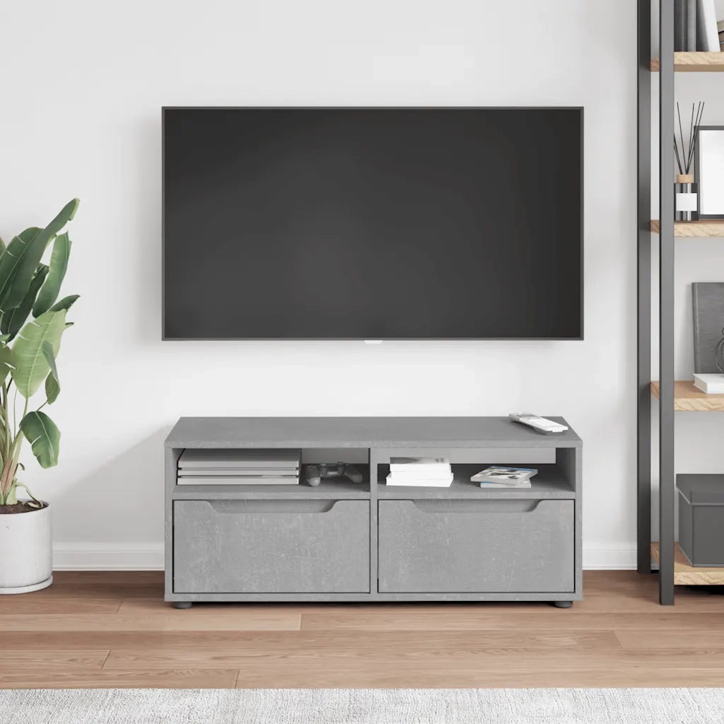 Mobile TV-Credenza per TV-Console TV VISNES Grigio Cemento 100x40x38 cm Legno Multistrato
