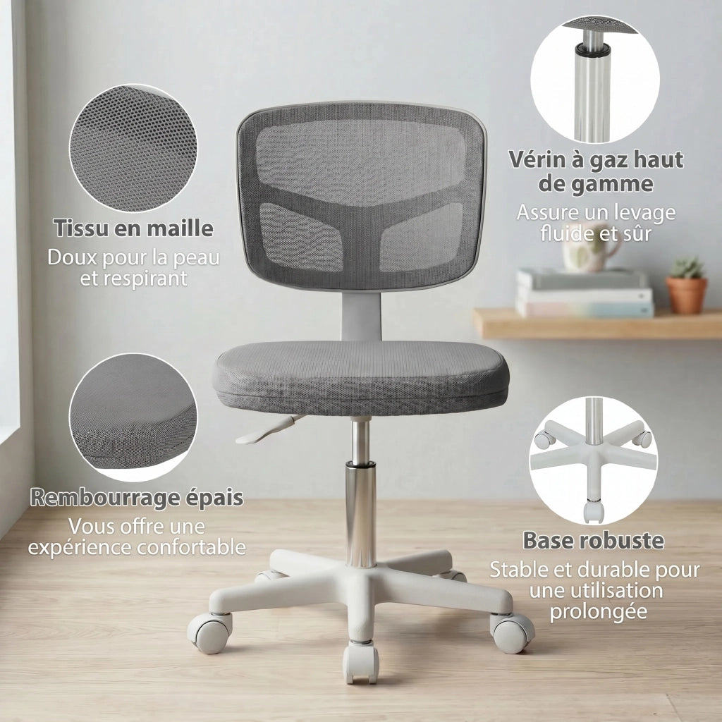 Sedia da Ufficio Ergonomica Senza Braccioli ¨C Minimal ¨C Grigio