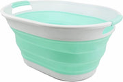 Ovale wasca con cassetta di stoccaggio pieghevole in plastica, contenitore per bucato pieghevole, asciugatrice portatile, asciugatrice pieghevole (1, Met / Senza luce)