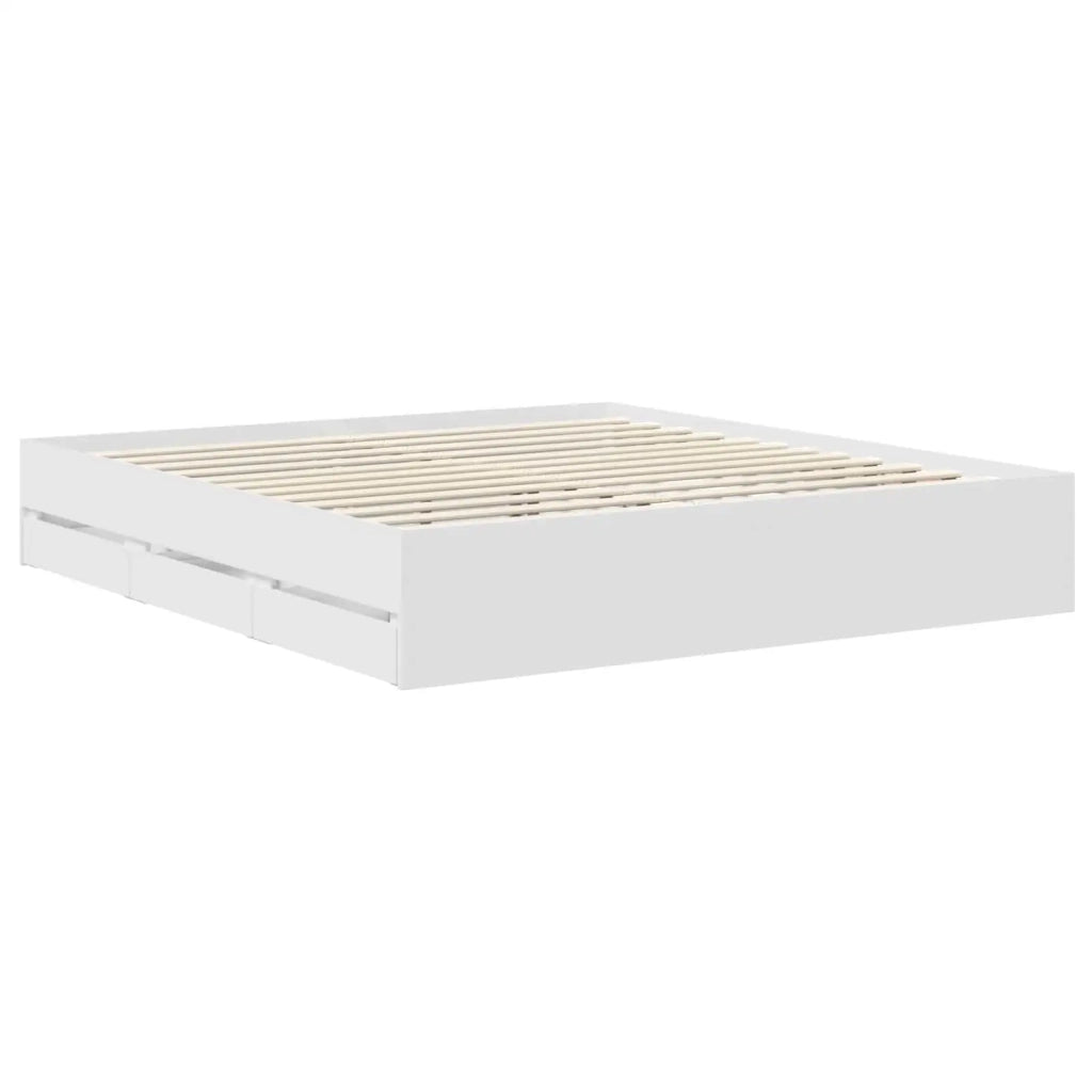Struttura del letto-Giroletto-Rete del Letto Bianco 180 x 200 cm Legno Ingegnerizzato 949479