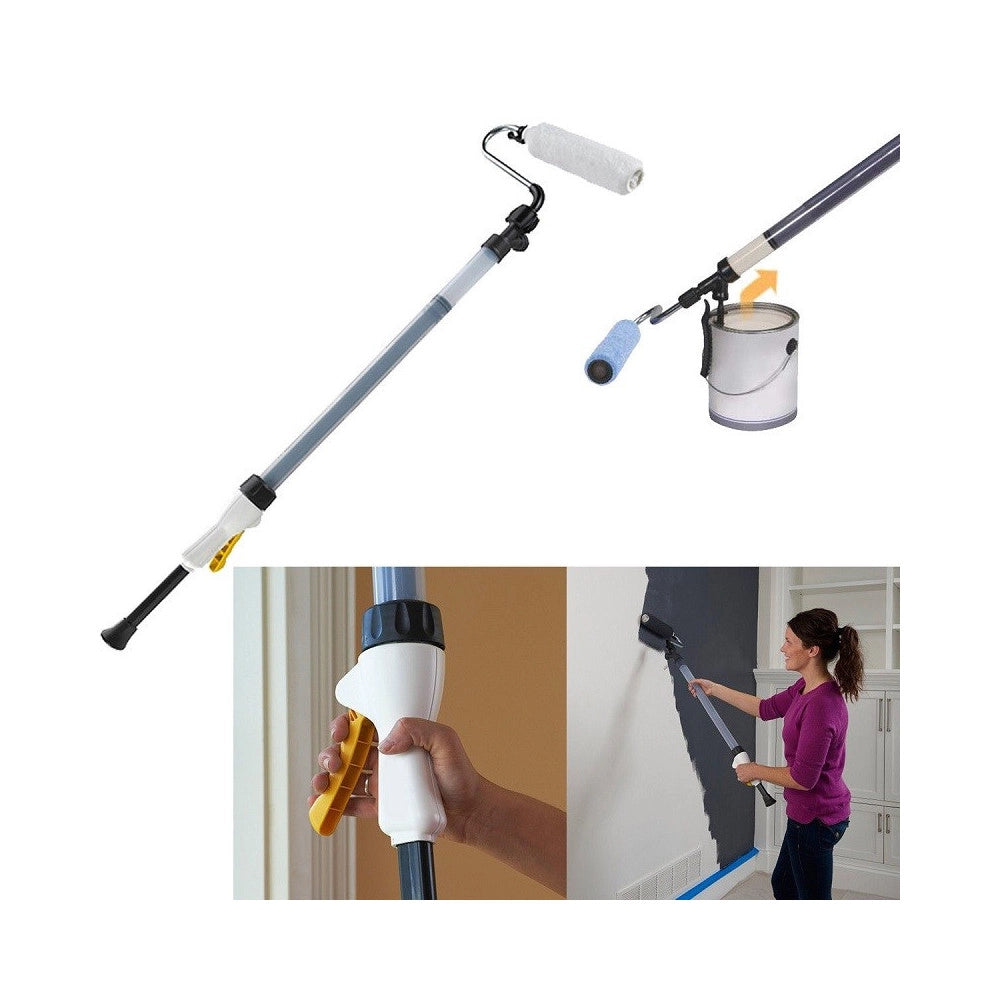Trade Shop - Paint Roller Rullo Da Pittura Asta Telescopica 23 Cm Per Pareti Stanza No Gocce -