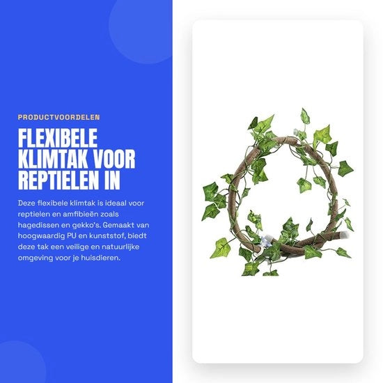 Decorazione per terrario in rattan e materiale sintetico - 100 cm con attacchi magnetici - accessorio per rettili