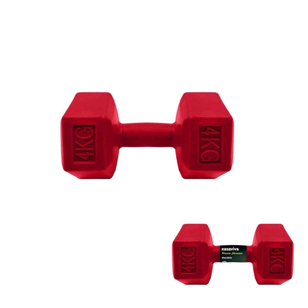 Manubrio Attrezzo Peso per Palestra Rosso 4 Kg