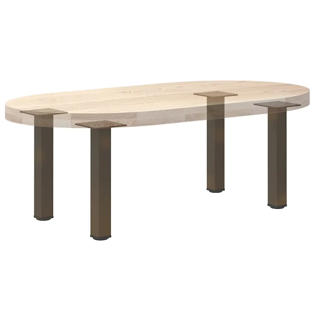 Gambe per Tavolino da Caffè 4 pz in Acciaio Naturale 42-44 cm Acciaio 4012455