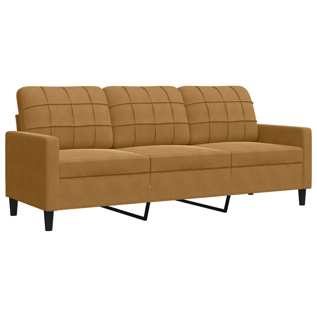 Set di Divani 3 pz con Cuscini Marrone in Velluto 3278408