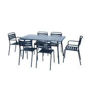 Set tavolo da giardino bistrot pieghevole in acciaio con 2 poltrone e