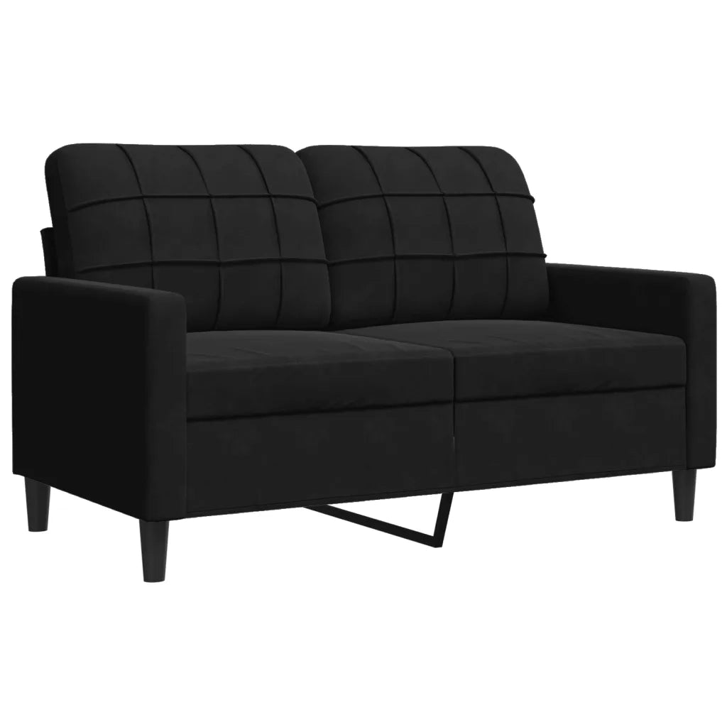 Set di Divani 4 pz con Cuscini e Rinforzi Nero in Velluto 3278386
