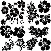 Autosticker Hibiscus - Etichetta Adesiva in Vinile Acqua-Resistente - 20x20 cm - Ideale per la Decorazione dell'Auto - Adatta per l'Esterno - Disponibile in Vari Stili