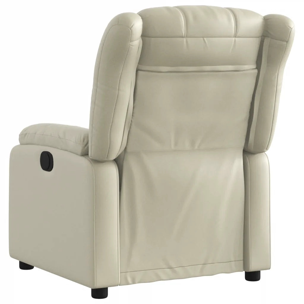 Poltrona | Sedia Relax Reclinabile Elettrica Crema in Similpelle