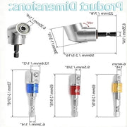 Set di foratura con 105° inclinatore a vite e estensione flessibile - Orecchietta magnetica per socket - 3 adattatori a 6 facce - Per foratura - 1/4 pollici 1/2 pollici 3/8 pollici.