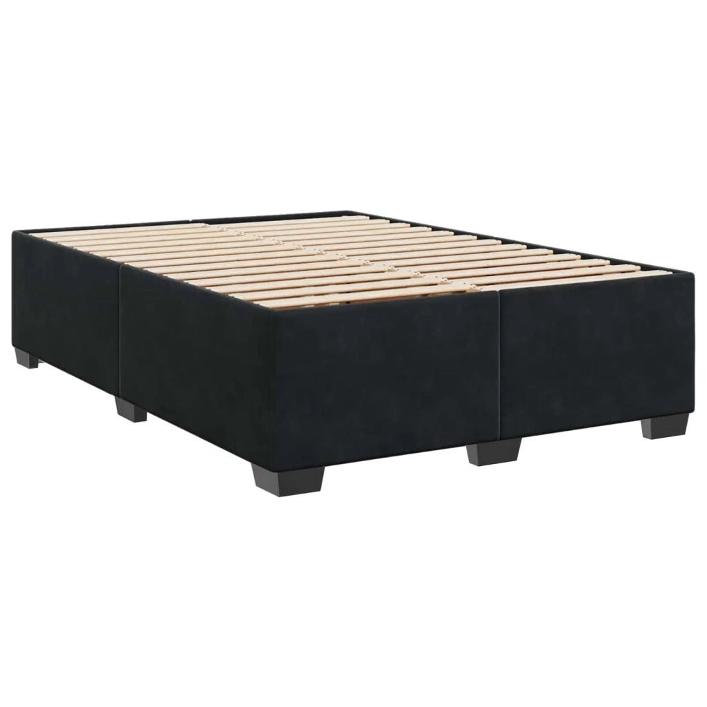 Letto box spring con materasso Nero 140 x 200 cm Velluto 3450730
