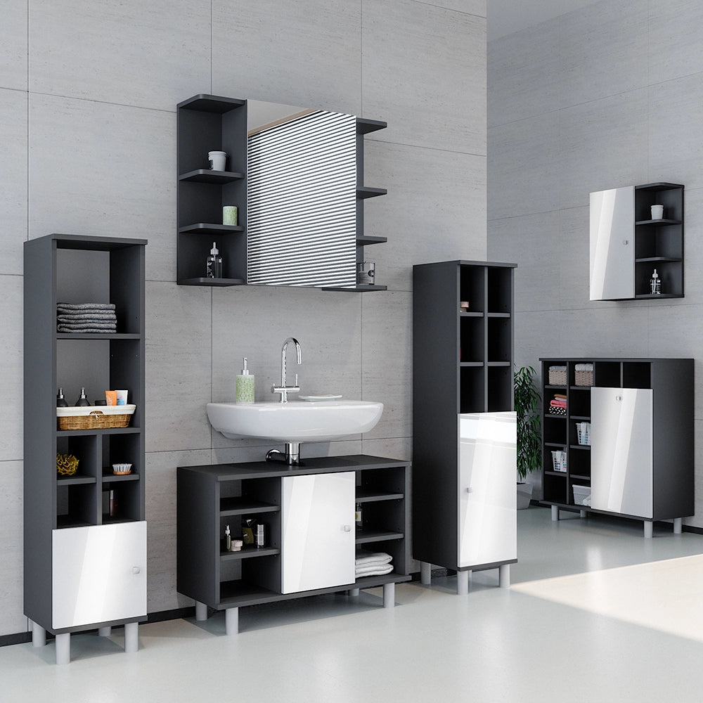 Vicco Set mobili bagno Antracite 4 parti