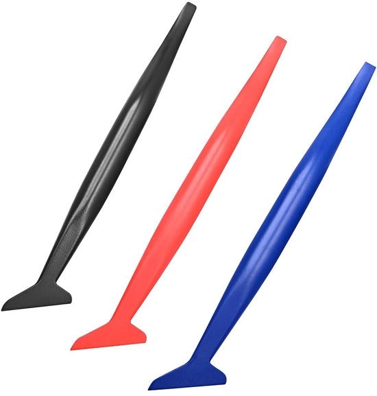 Set di Rakel Micro a 3 pezzi - Contenitore di pellicola autoadesivo - Rakel magnetica - Resina sintetica - 16,5 x 0,5 x 3 cm - Leggero - Strumento per pellicolare