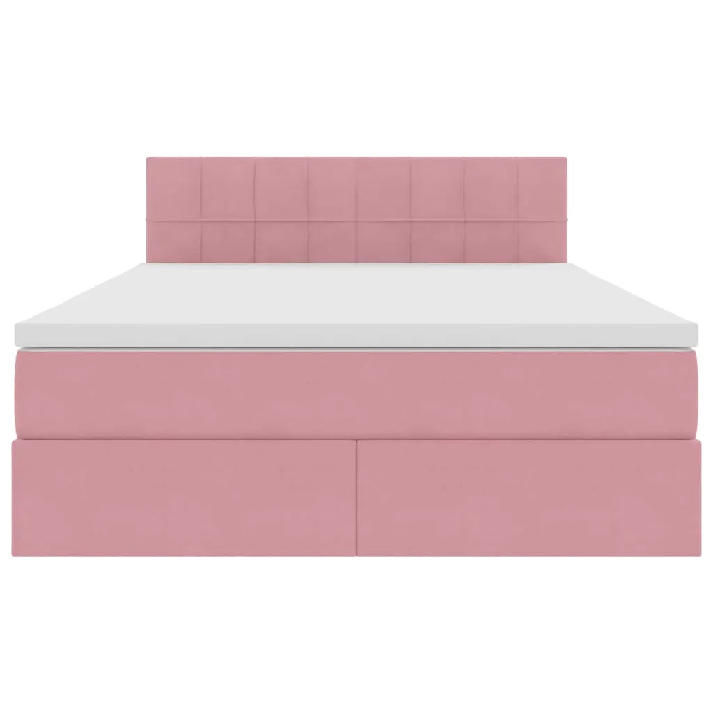 Letto con Contenitore con materasso Rosa 140 x 200 cm Velluto 3370766