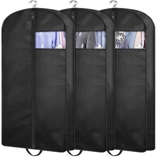 Tas di conservazione per borse e giacche con inserto, 3-pack, vetrino trasparente in PVC, protezione per abbigliamento da lavoro e viaggio (60*10*127cm)