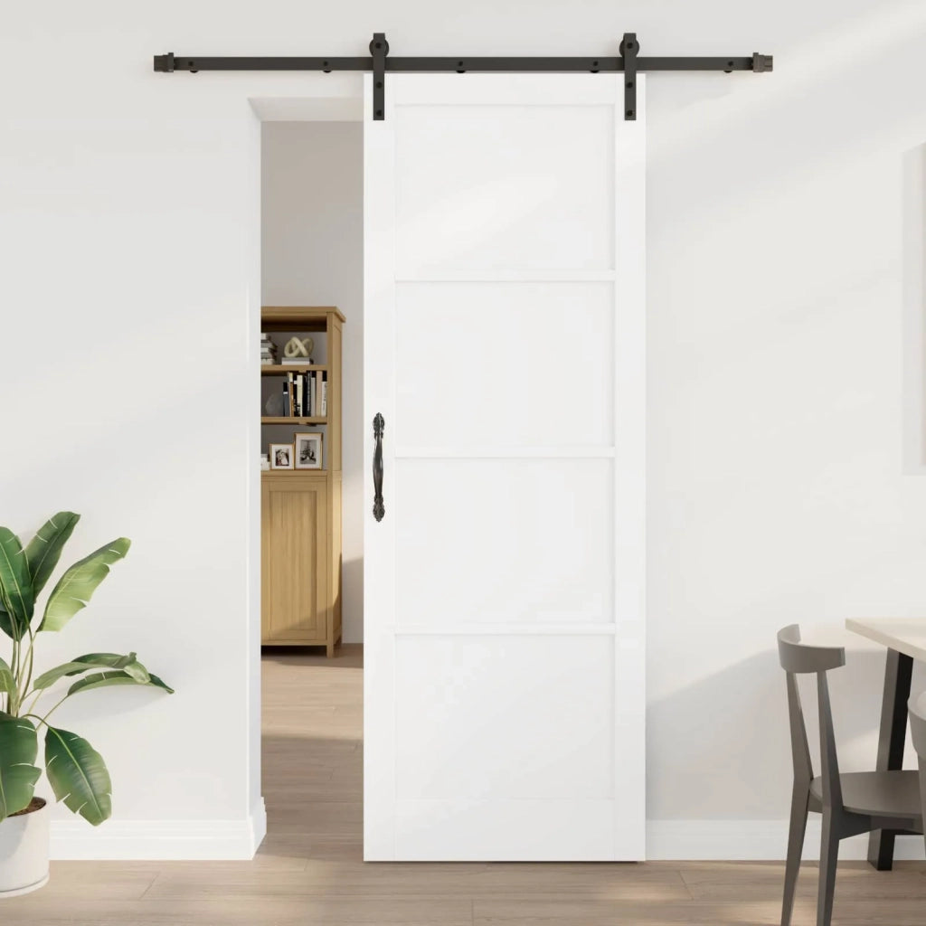 Porta scorrevole Bianco e Nero 83 x 232 cm 3445401