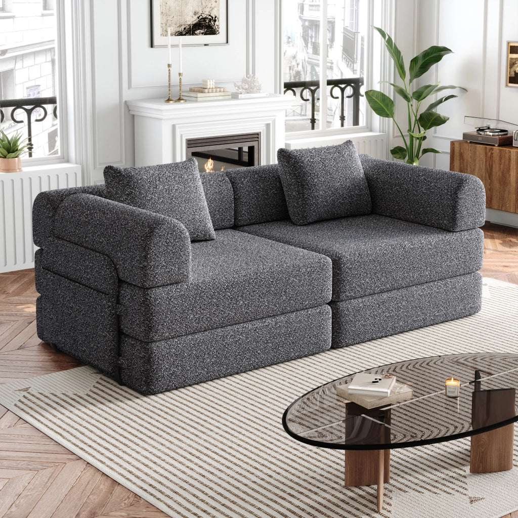 Divano Letto 2 in 1 con Contenitore ¨C Xylo ¨C Chenille, Struttura in Metallo