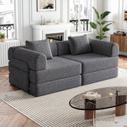 Divano Letto 2 in 1 con Contenitore ¨C Xylo ¨C Chenille, Struttura in Metallo