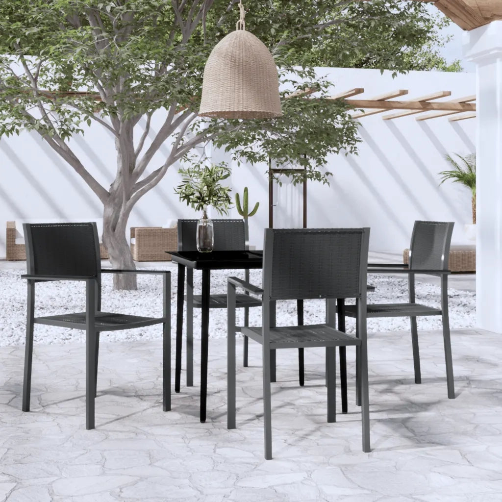 Set da Pranzo da Giardino 5 pz Nero 3099276