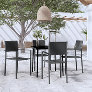 Set da Pranzo da Giardino 5 pz Nero 3099276