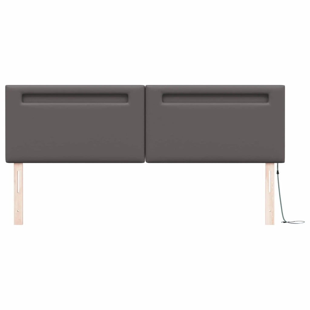Testiera LED Grigio 180 cm Pelle Sintetica 42007311