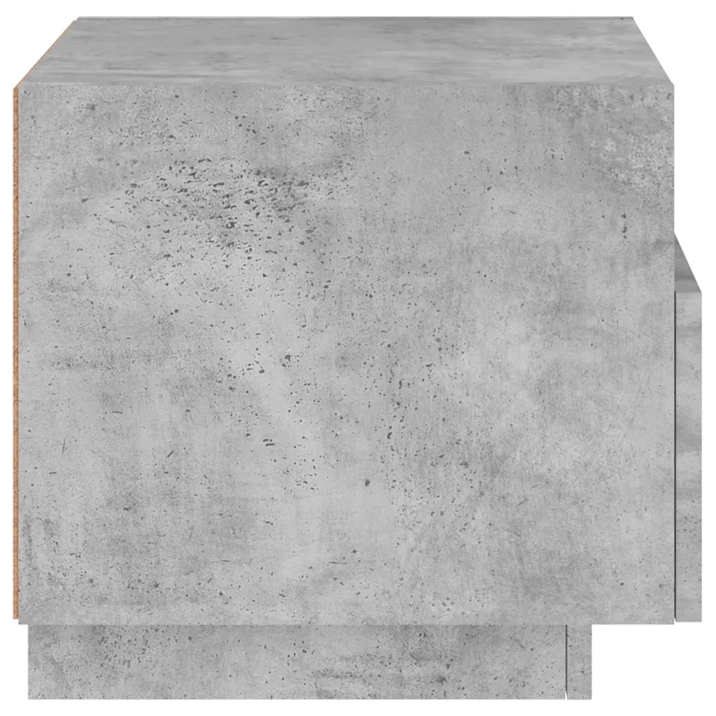 Comodino | Armadio da Notte | Mobiletto da notte con Luci LED Grigio Cemento 40x39x37 cm