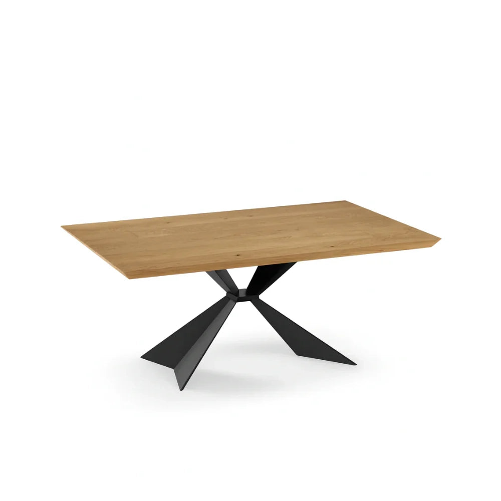 Tavolo da pranzo allungabile in legno impiallacciato rovere naturale Taurus 200-300x100 cm fino a 12 posti Made in Italy | Duzzle