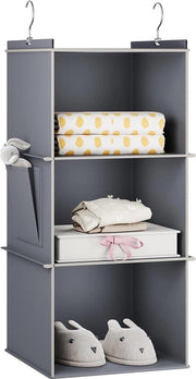 Organizzatore di abbigliamento 3 pannelli - Pannelli di chiusura pieghevoli con tasche laterale - Organizzatore per la stanza dei vestiti - Grigio