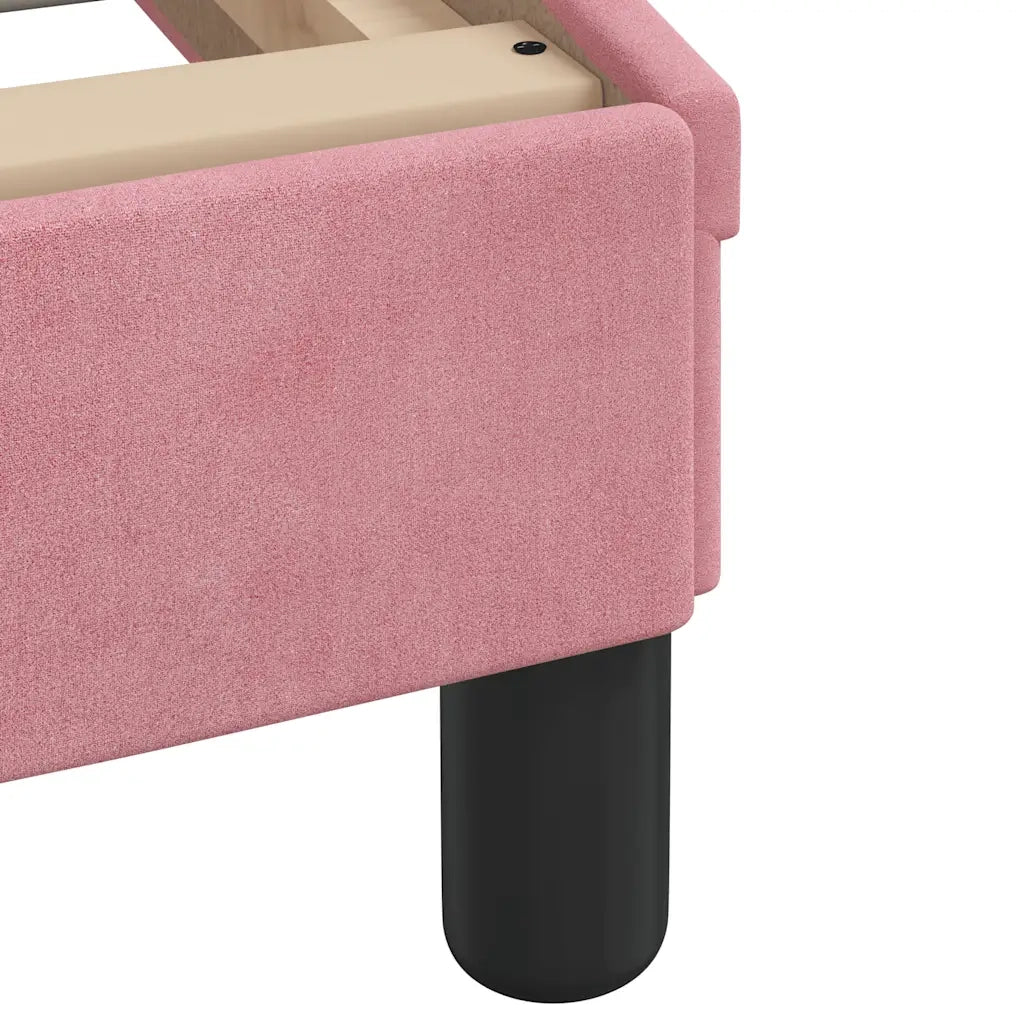 Giroletto con Testiera-Struttura Letto con testiera Dover Rosa 90x190 cm Velluto