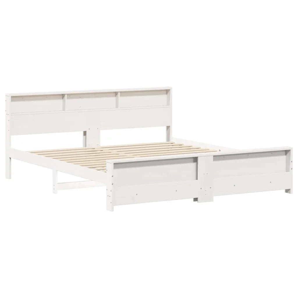 Struttura del letto-Giroletto-Rete del Letto Bianco 200 x 200 cm Legno multistrato 248824