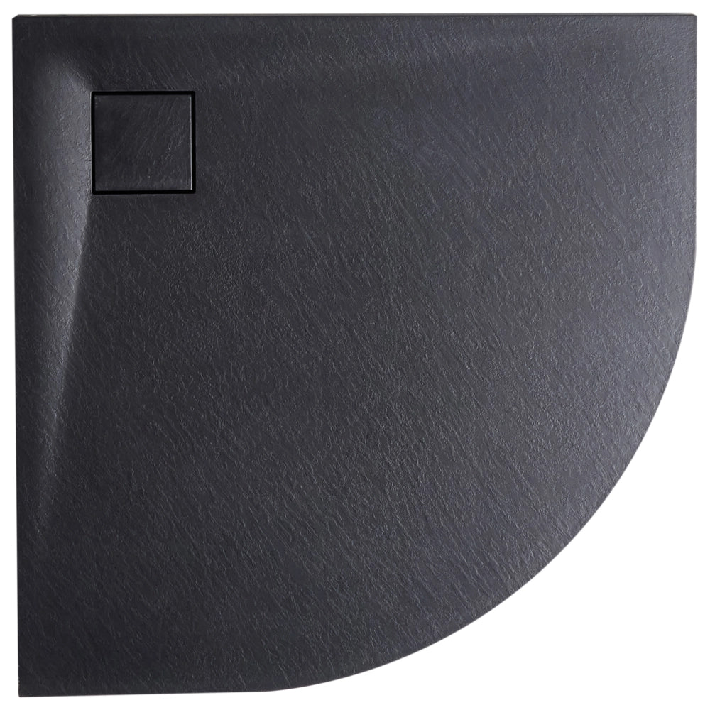 Piatto doccia con scarico nero SMC 80 x 80 x 3 cm effetto pietra naturale minimalista