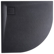 Piatto doccia con scarico nero SMC 80 x 80 x 3 cm effetto pietra naturale minimalista