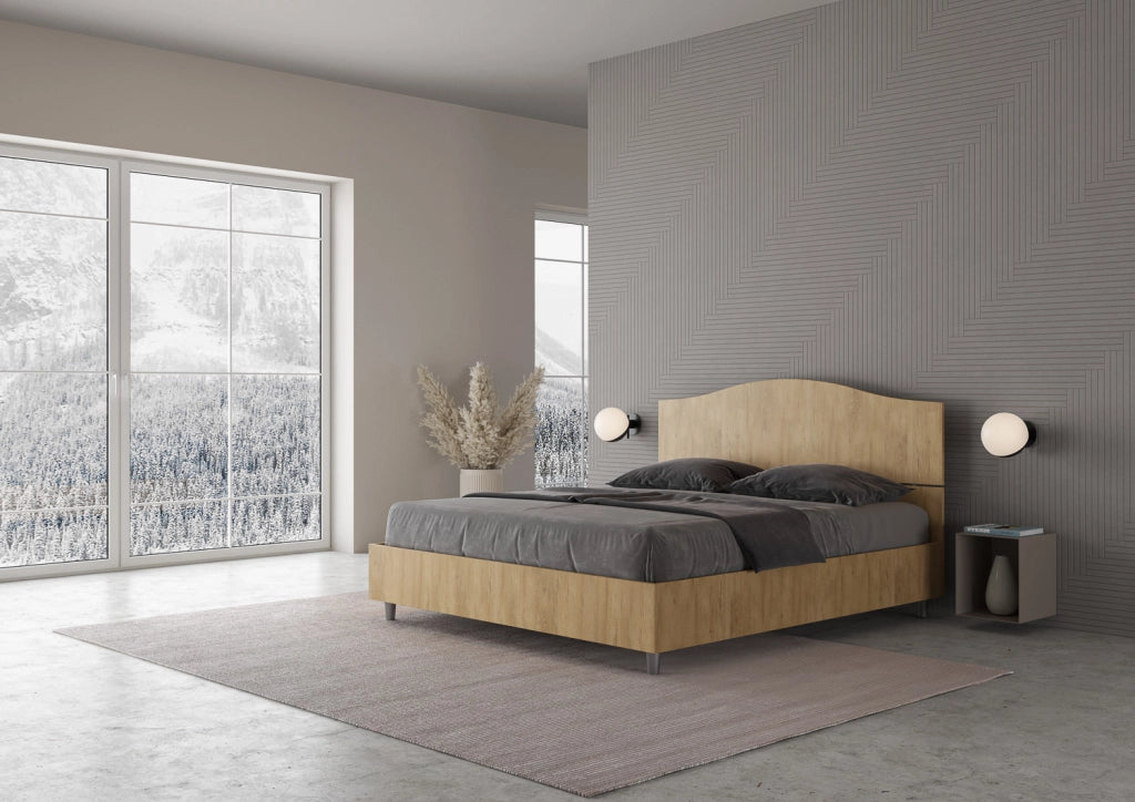 BS COM Letto matrimoniale con rete 160x190 quercia