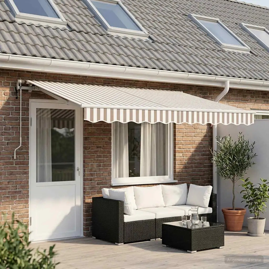 Tenda retrattile Grigio chiaro e bianco 500 × 350 cm 3426423