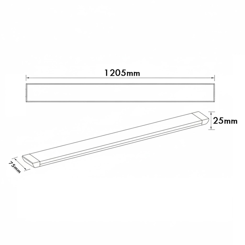 Plafoniera lineare slim moderna LED 54W 120cm lampada CCT 5400lm soffitto parete luce garage officina ufficio
