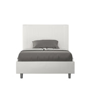 Letto Matrimoniale Extra Large 200x210 cm con Rete e Contenitore Goya Bianco