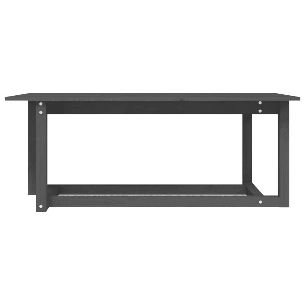Tavolino da Salotto-Tavolino da soggiorno Grigio 110x55x45 cm Legno Massello di Pino 768355