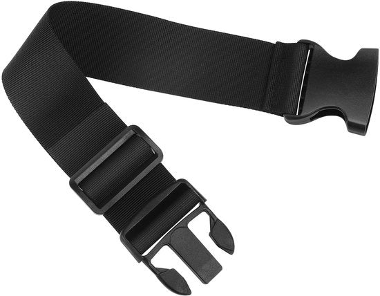 Estensore di cinghia flessibile - Estensore di cinghia - Cinghia estensibile - Heelbrace - Nero - Velo di polipropilene - 50 x 5 cm