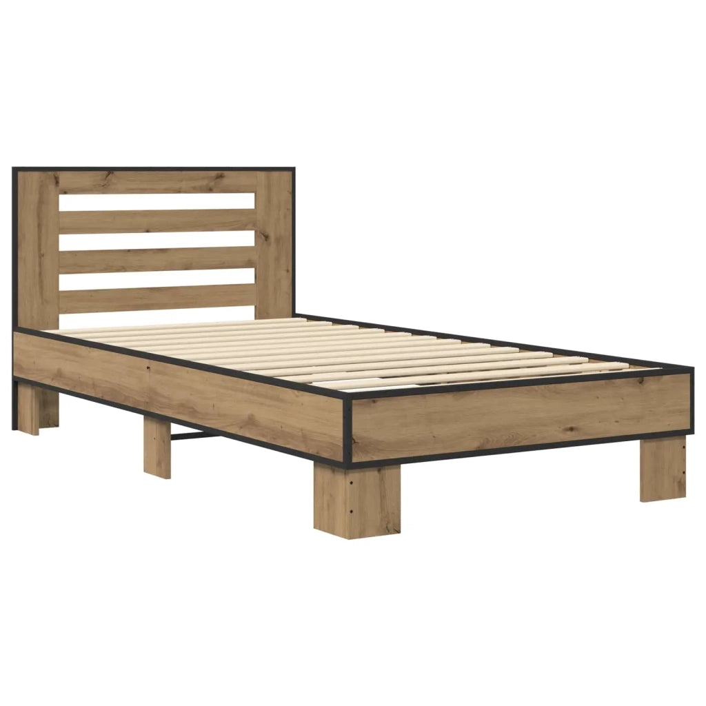 Letto singolo | Letto per adulti | Struttura letto con testata Rovere Artigianale 80 x 200 cm