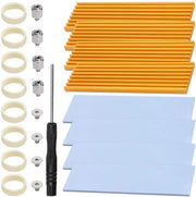 4 Set di Alloggiamenti SSD M.2 in Alluminio con Viti e Ventilatore Termoconducente - 70x22x3mm Giallo per Laptop e PC Desktop