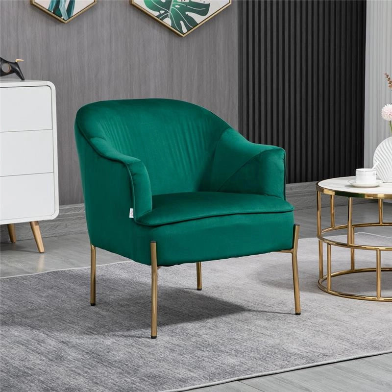 POLTRONA DA CAMERA DA LETTO IN TESSUTO EFFETTO VELLUTO VERDE