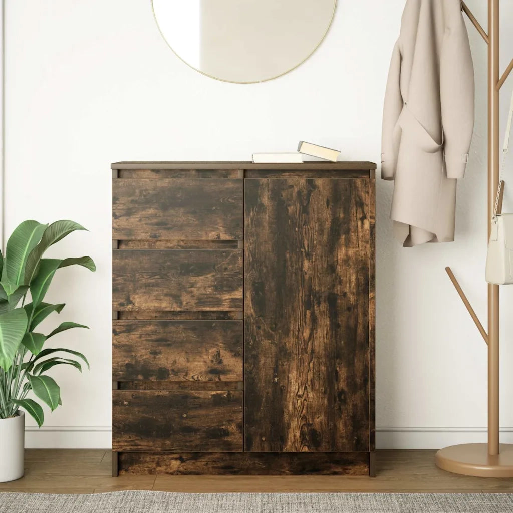 Credenza con Cassetti Rovere Fumo 71x35x84 cm in Truciolato 861584