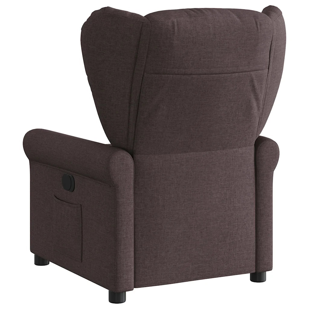 Poltrona | Sedia Relax Reclinabile Marrone Scuro in Tessuto