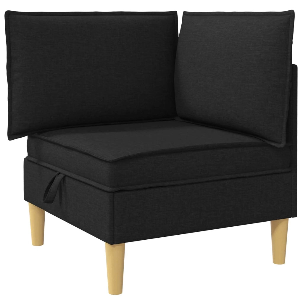Set di mobili per il soggiorno con cuscino 5 pcs Nero Tessuto 3413686