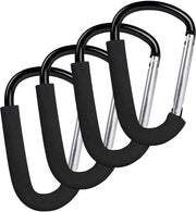 Haken universali per passeggino, 4 pezzi, 16 x 10 cm, multifunzionali con protezione, organizzatore per passeggino